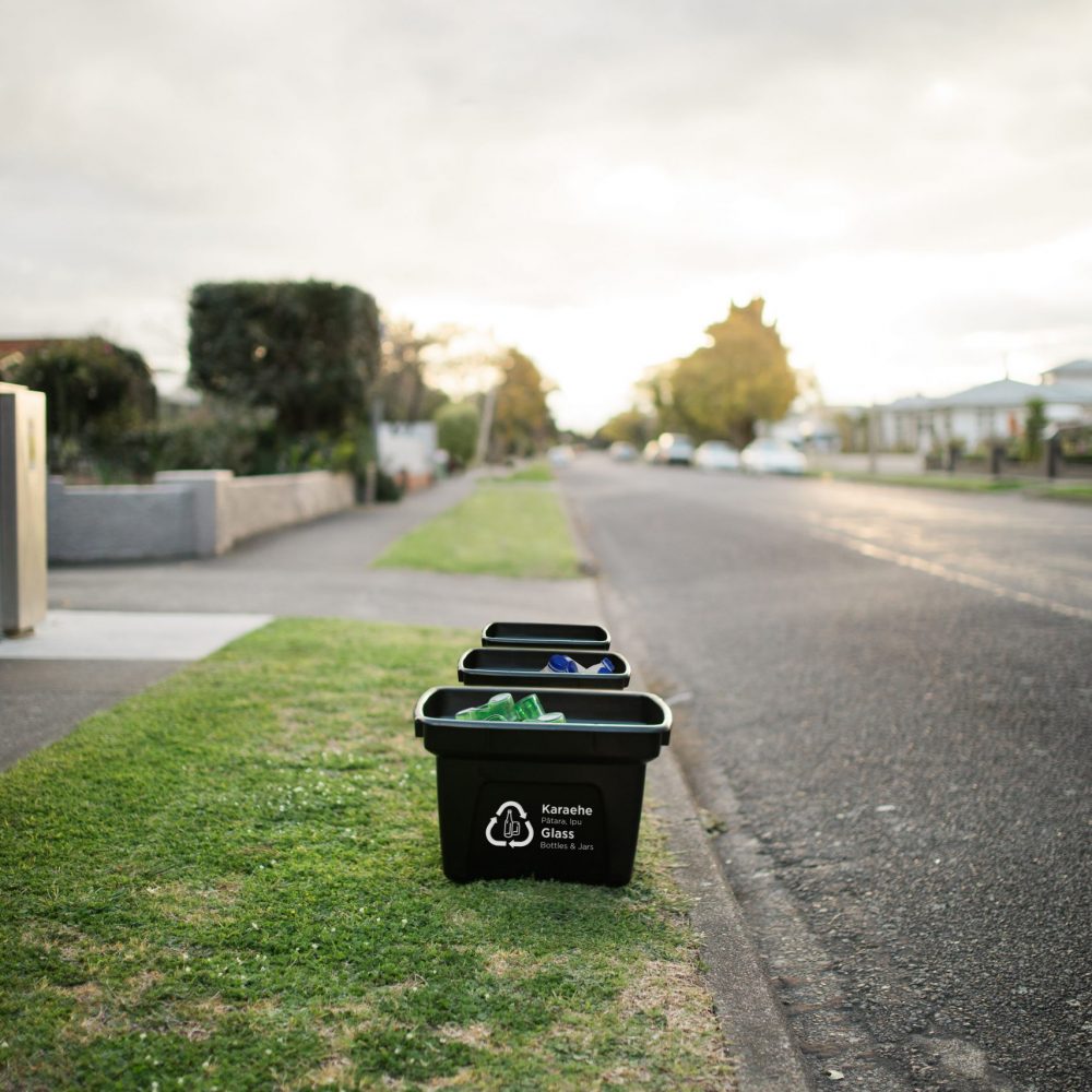 Glass separate crate in Napier (supplied by NCC)